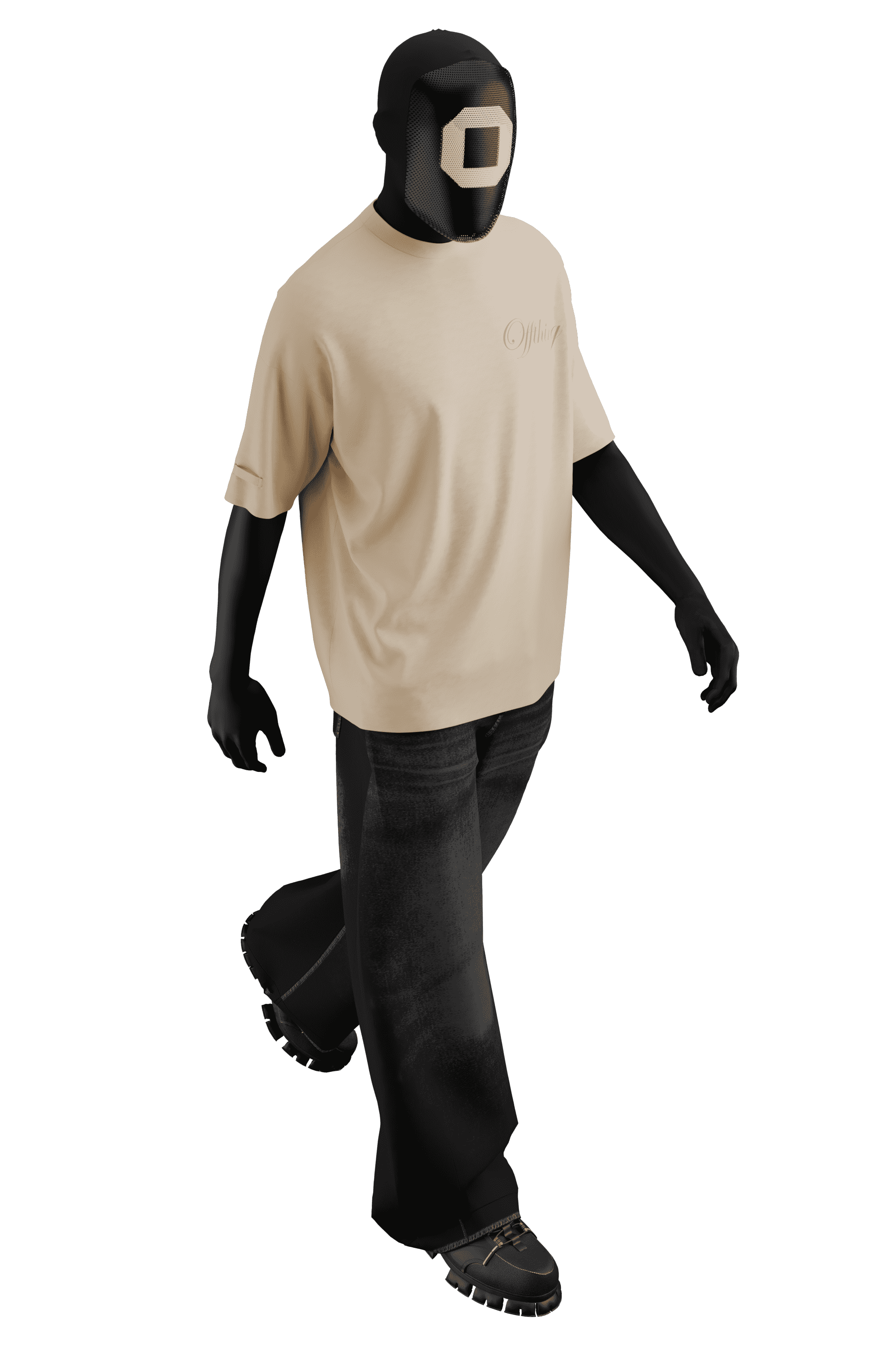 Beige – Oversized Essential Tee - Offthing